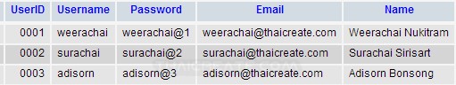 ava GUI Example Database Class